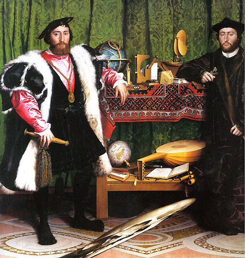 Anamorphic Hans Holbein's The Ambassadors -1533